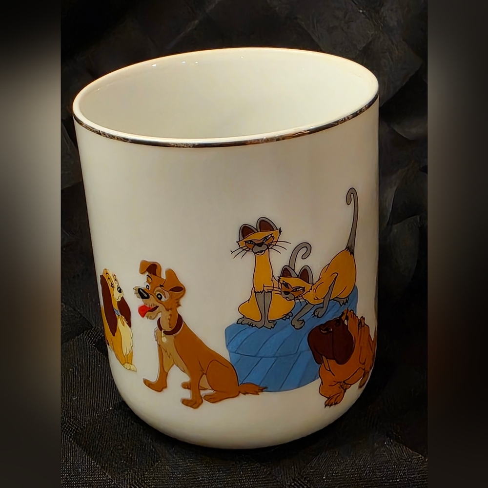 Vintage Walt Disney Productions Lady and the Tramp Coffee Cup Mug Made In Japan